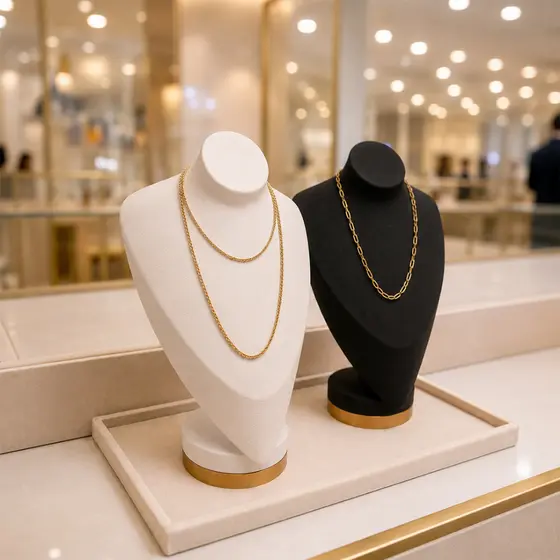 Busto Expositor de Joias e Colares 25cm Suporte Organizador Elegante Premium