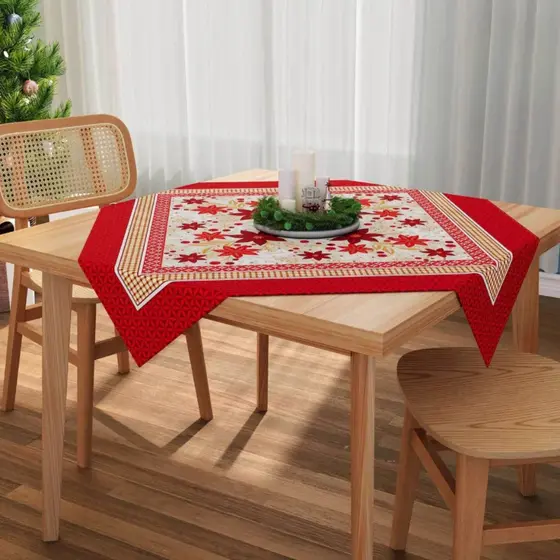 Toalha de Mesa Natal Quadrada Lepper 75x75 – Pop 4 Lugares [LIQUIDAÇÃO]