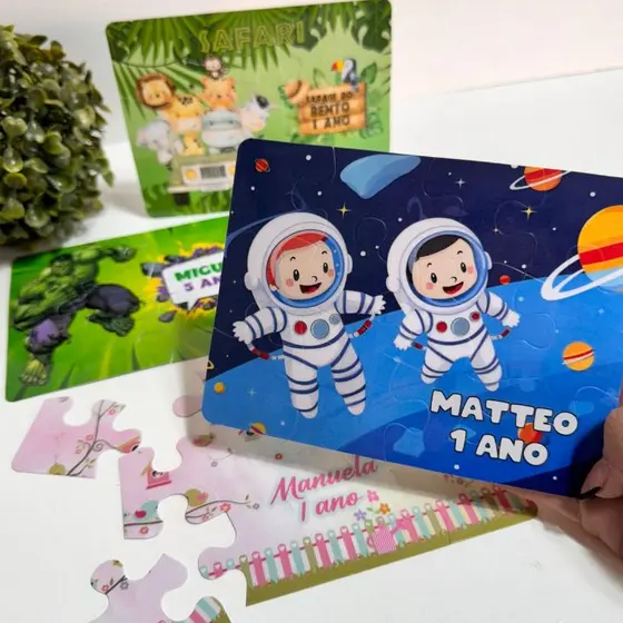 Quebra-Cabeça Personalizado Festa Lembrança Infantil Interativa Qualquer Tema