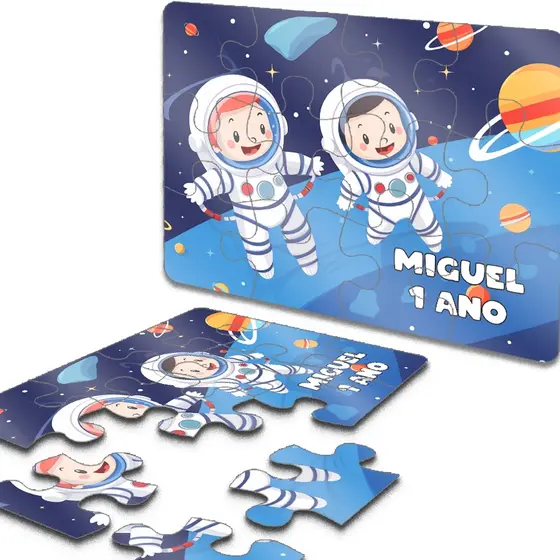 10 Quebra-Cabeça Personalizado Astronauta Festa Lembrança Infantil Interativa Qualquer Tema