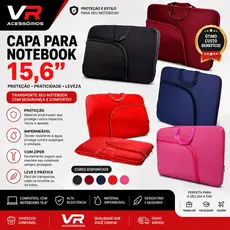 Capa para notebook 15.6 acolchoada, impermeável case protetora.