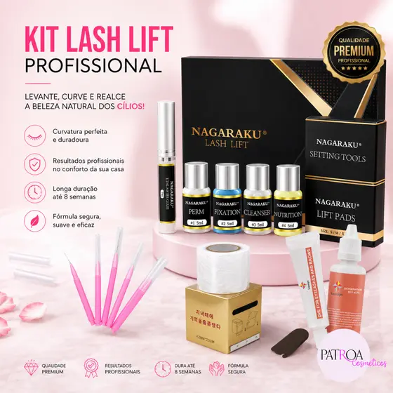 Lash Lift Nagaraku +  Brow Lamination + Tintura  Iconsign Com Oxidante + Plástico Filme