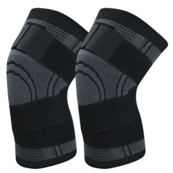 KIT 2 Joelheira Esportiva Elástica de Compressão Masculina e Feminina Basquete Voleibol Esporte