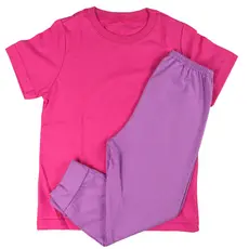 Conjunto Fantasia Boo Bebê Camisa Rosa e Calça Lilás Algodão