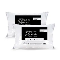 Kit 2 Travesseiros Toque De Pluma Suporte Firme 90x50 180 Fios Algodão