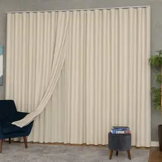 Cortina Blackout Linho Premium Trilho Suíço 5,00m  Altura Variável