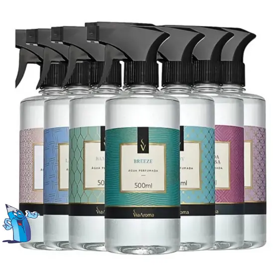 ÁGUA PERFUMADA 500ML VIA AROMA SPRAY PARA TECIDO CHEIRINHO PARA CASA PERFUMADA
