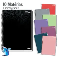 CADERNO 10 MATERIAS UNIVERSITÁRIO COR ÚNICA ESSENCIALE 160 FOLHAS ESPIRAL CREDEAL