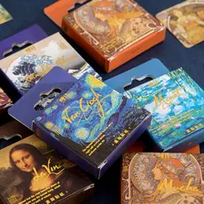 45 Pçs Adesivo Série Pintura A Óleo Retrô Em Caixa Para Decoração De Diário