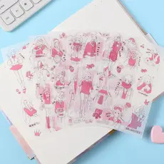 Autocolantes Fofos Série Menina De Desenho Animado Deco DIY Washi