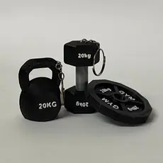 Kit Chaveiros de Academia - Anilha, Halter e KettleBell