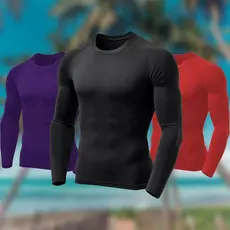 Kit com 3 Camisetas Masculinas Proteção UV Tecido Gelado Térmica