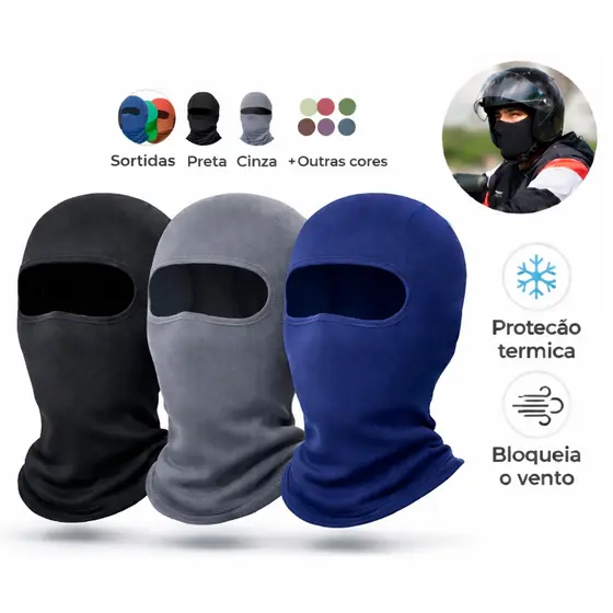 Kit 3 Toucas Ninja Balaclava Moto Bike Proteção Contra Frio e Vento