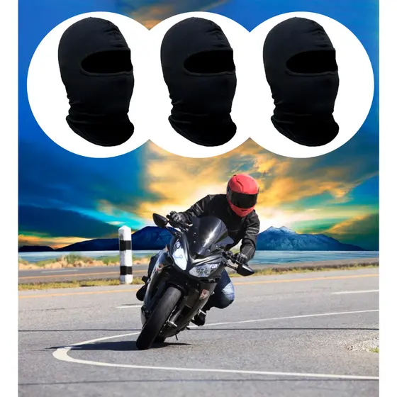 Kit 3 Touca Motoqueiro Proteção do Frio Respirável Balaclava Biker