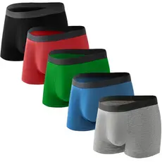 Kit com 5 Cuecas Boxer Masculina com Elástico Reforçado Slim