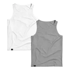 Kit 2 Regatas Lisa Slim Fitness Algodão Premium Moda Verão