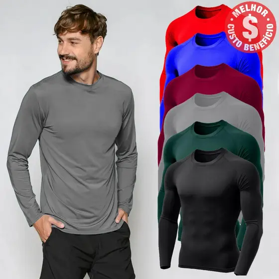 Camiseta Térmica Segunda Pele Proteção Contra o Sol Verão UV50+