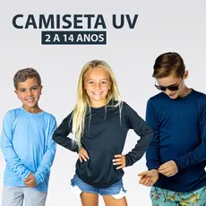 Camiseta Infantil Uv Protection Fator 50 Slim Fitness