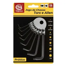 Jogo De Chave Torx & Allen Inox Com 8 Peças Alta Qualidade Ferramenta  Profissional
