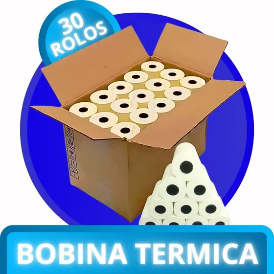 Bobina Térmica 80X30 Pdv Cupom Fiscal Caixa 30 Bobinas Cor Amarela