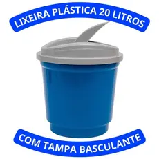 Lixeira Tampa Basculante Banheiro Cozinha Plastico 20lts Resistente
