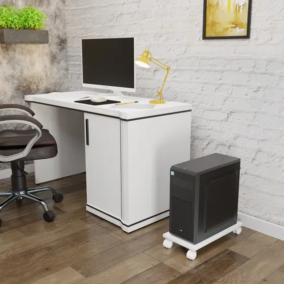 Suporte Cpu Prancha Base Prateleira Com Rodinhas 40x20 Escritório