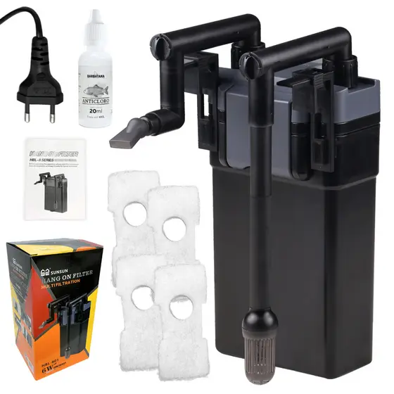 filtro Hang On Externo SunSun HBL-801 110V 500 l/h + Anticloro Gratis