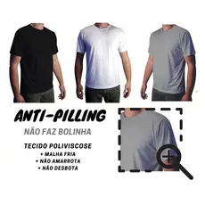 CAMISETA Malha Fria Poliviscose Premium Camisa Blusa Masculina preta branca cinza Lisa Básica