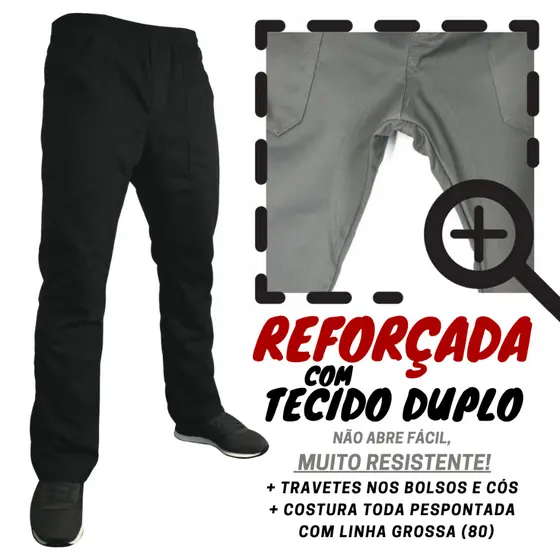 CALÇA REFORÇADA! Brim pesado!  uniforme profissional construção civil trabalho pesado