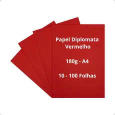 Papel Diplomata Vermelho 180g A4 10 - 100 Folhas Color Plus Masterprint
