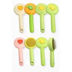 Escova Pet Autolimpante para Cães e Gatos com Botão de Limpeza e Cerdas de Aço Inoxidável