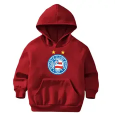 Moletom Infantil Flanelado Canguru Blusa Quentinha Casaco Bahia Estampado Desenho Frase Time