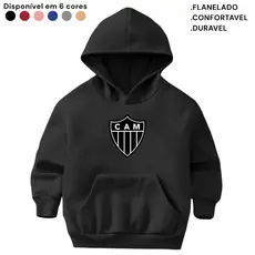 Moletom Infantil Flanelado Canguru Blusa Quentinha Casaco Atlético Mineiro Galo Estampado Time