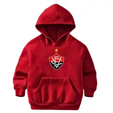 Moletom Infantil Flanelado Canguru Blusa Quentinha Casaco Vitoria Estampado Desenho Leão Time