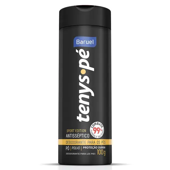 Talco Tenys Pé Baruel Original Desodorante Antisséptico Pó Contra Mau Odor