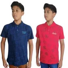 Kit 2 camiseta masculina infantil gola polo do 10 ao 16