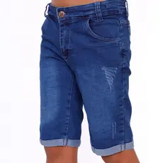 Bermuda masculina jeans infantil juvenil top do 10 ao 16