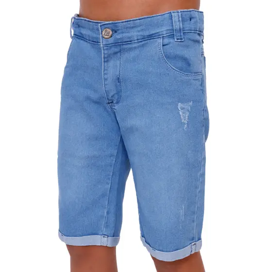 Short jeans infantil masculino juvenil bermuda