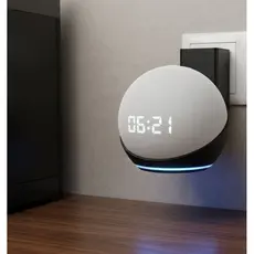 Suporte de Tomada Parede para Alexa Echo Dot/Pop 4 5 Sem Parafusos ou Cola | Organizador de Cabos