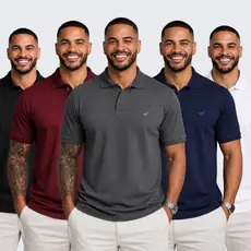 Kit 5 Camisa Polo Masculina Piquet Original
