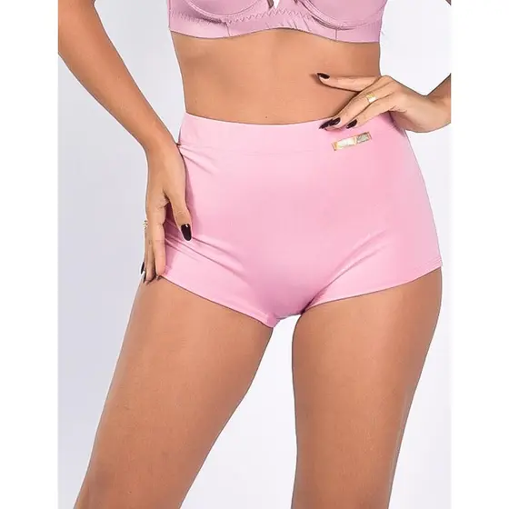 KIt 5 Calcinha Boxer Cintura Alta Short Feminino Microfibra Conforto Elástico Embutido Cueca Box