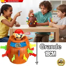 Jogo Pula Pirata Barril Grande 18 CM Divertido 16 adagas Original Infantil