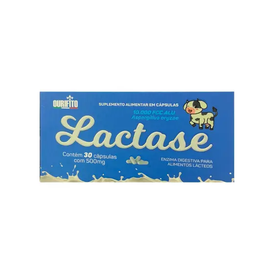 Ourifito Lactase 10.000 fcc 500mg Com 30 Cápsulas