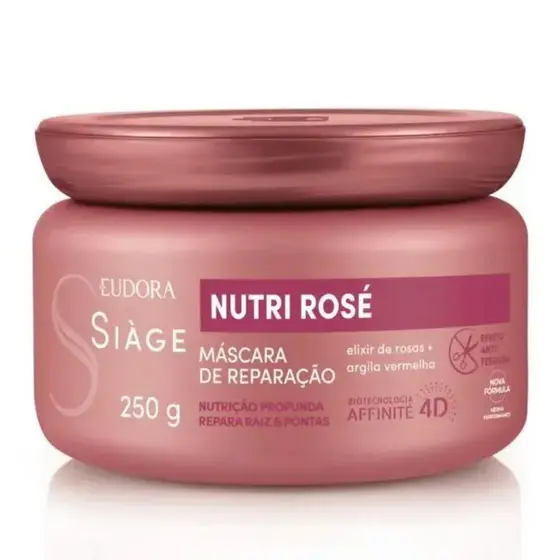 Máscara De Reparação Capilar Eudora Siàge Nutri Rosé 250g