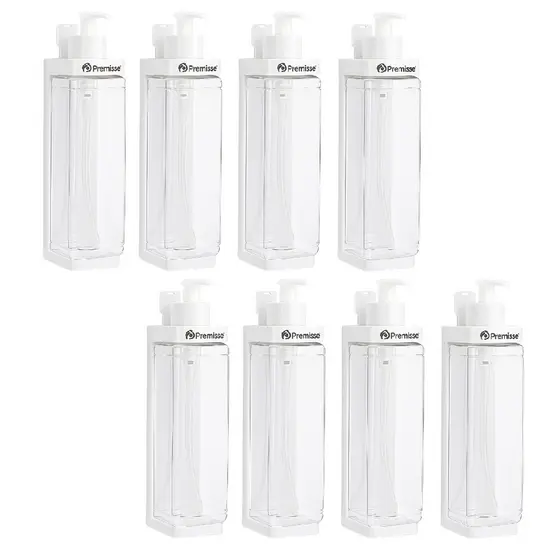 Kit 8 Suporte Porta Sabonete dispenser Parede Frascos Pump 400ml Dispenser Shampoo Chuveiro Box Banho Hotel Pousada