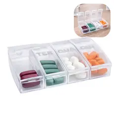 Porta Comprimido Portátil com 8 Compartimentos Dias da Semana Caixa Organizador medicamentos suplementos cápsulas