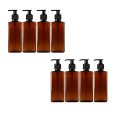 8 Frascos Âmbar 400ml Refil Válvula Pump Dispenser Shampoo Sabonete Loção Álcool Gel Hotel Restaurante Clínica Academia