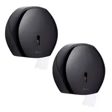 Kit 2 Dispenser Suporte Porta Papel Higiênico Parede Rolão Rolo Jumbo Banheiro Lavabo Restaurante Academia Loja Escola