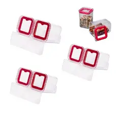 Kit 6 Organizador de Tempero Hermético com Suporte Condimentos Potes Bancada Armário Dispensa Gaveta Prateleira Cozinha