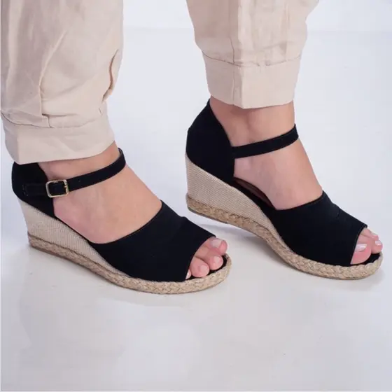 Sandália Anabela Plataforma Macerata Espadrille Feminino Corda Ref: 841